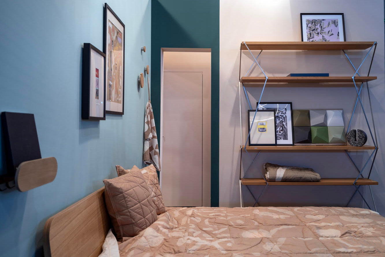 Bed Prototype and VERTIGO Shelving System at the MAGYAR DESIGN Stand